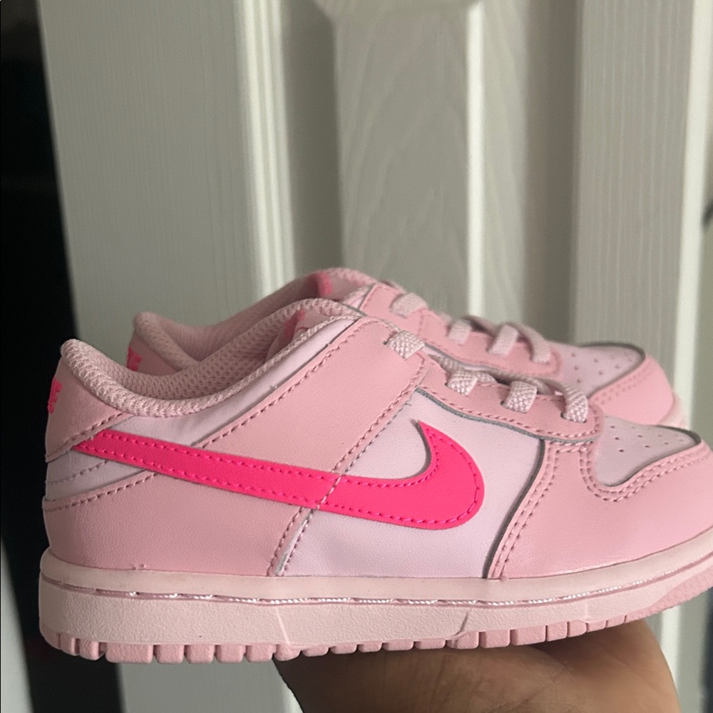 Nike Kids Light Pink and Hot Pink Sneakers